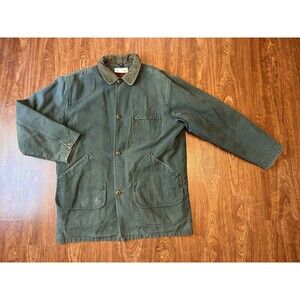 VTG LL Bean Chore Coat Barn Jacket Mens Large Tall Reg Canvas Wool Blanket Lined